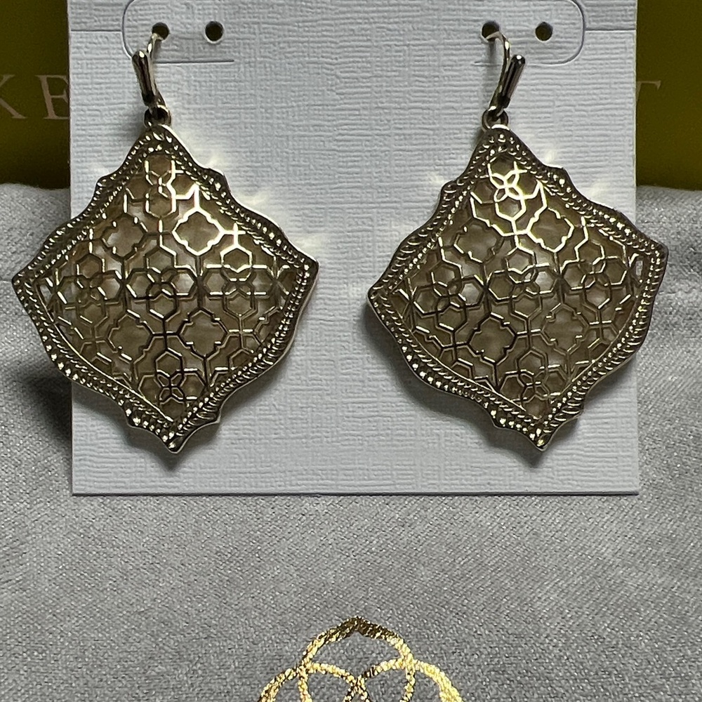 Kendra Scott Gold Statement Earrings - Picture 2 of 4